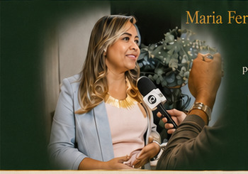 Maria Fernandes durante uma entrevista